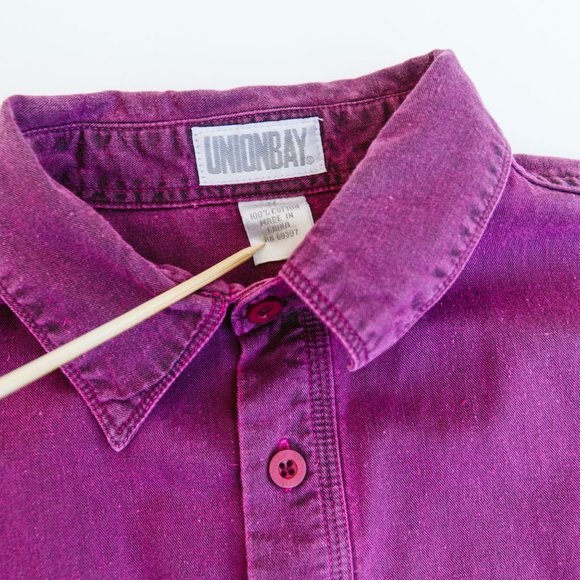 Men's 90's Pink Overdye Button Down Shirt - Picture 4 of 4